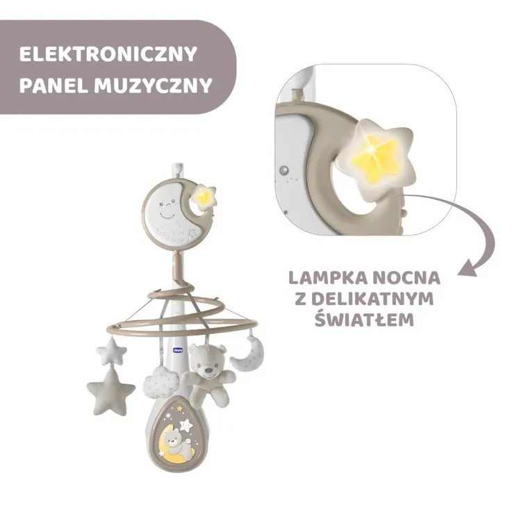 Chicco, Next2Dreams, karuzela 3w1, beżowa