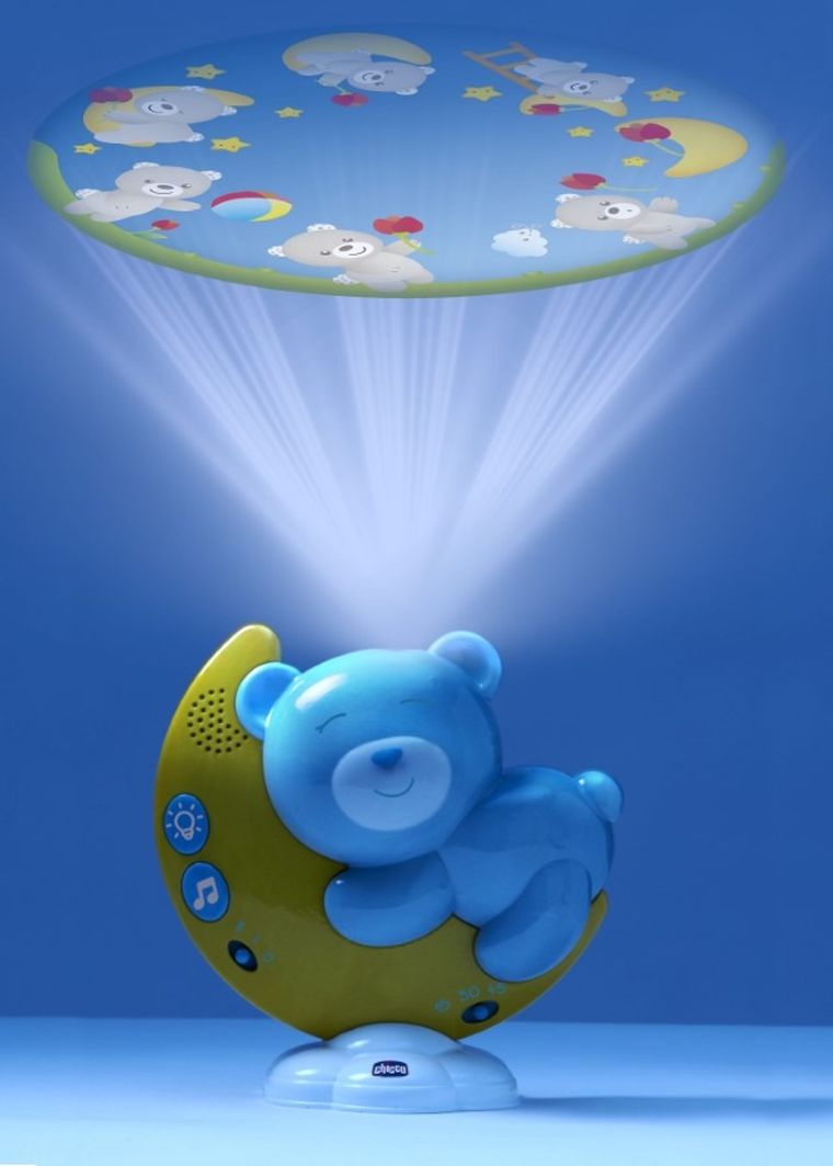 Chicco, Next2Moon, baldachim z projektorem 3w1, niebieski