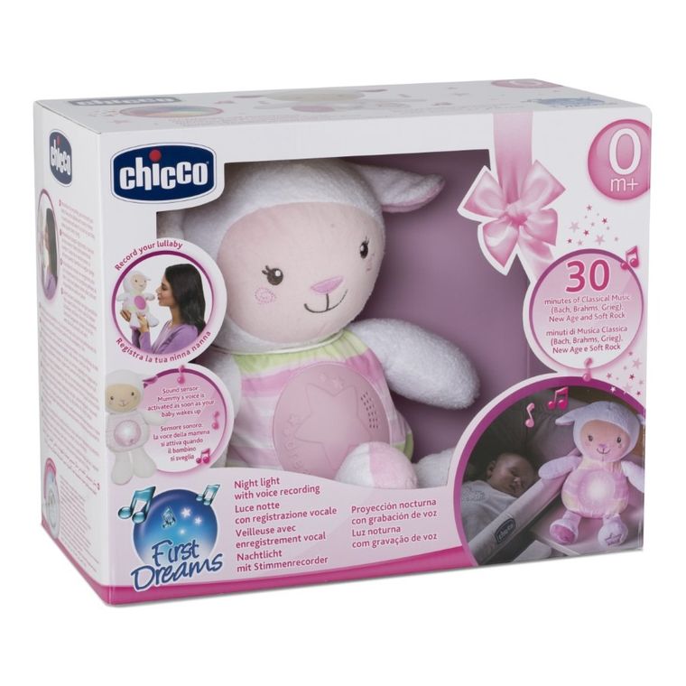 Chicco, Owieczka z projektorem, zabawka niemowlęca, różowa