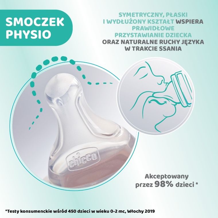 Chicco, Perfect5, butelka antykolkowa, blue, 2m+, 240 ml