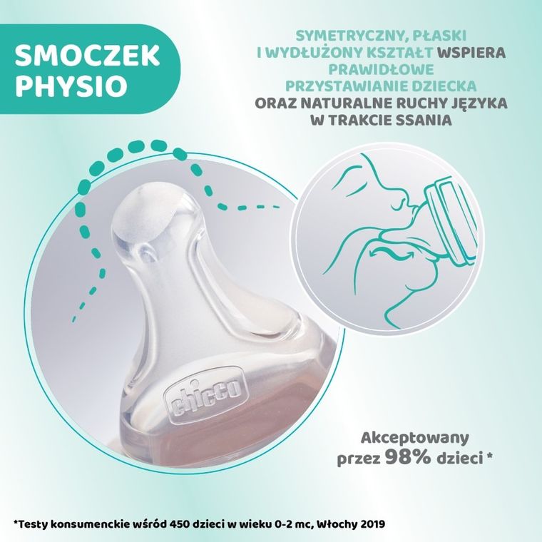 Chicco, Perfect5, butelka antykolkowa, pink, 2m+, 240 ml