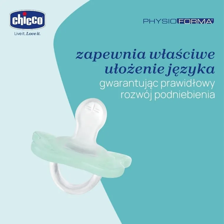 Chicco, PhysioForma Dual Soft, smoczek uspokajający, silikonowy, neutral, 0-2m