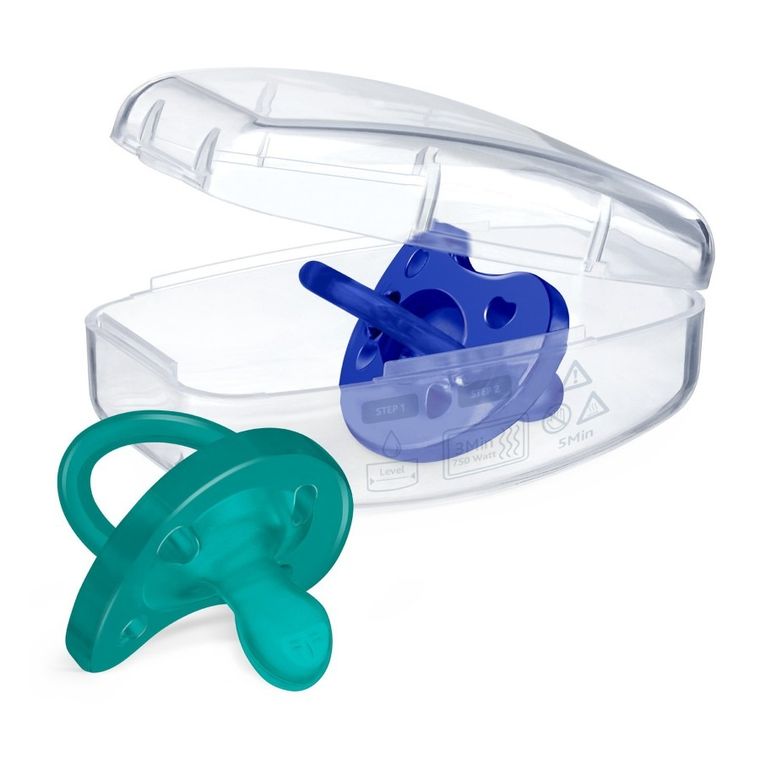 Chicco, PhysioForma Soft, smoczek uspokajający, silikonowy, niebieski, 16-36m, 2 szt.