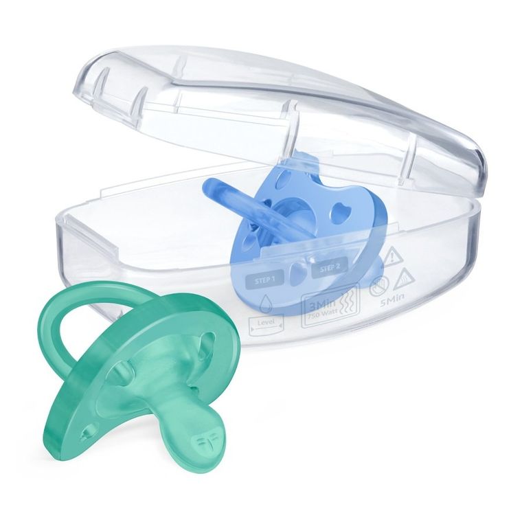 Chicco, PhysioForma Soft, smoczek uspokajający, silikonowy, niebieski, 6-16m, 2 szt.