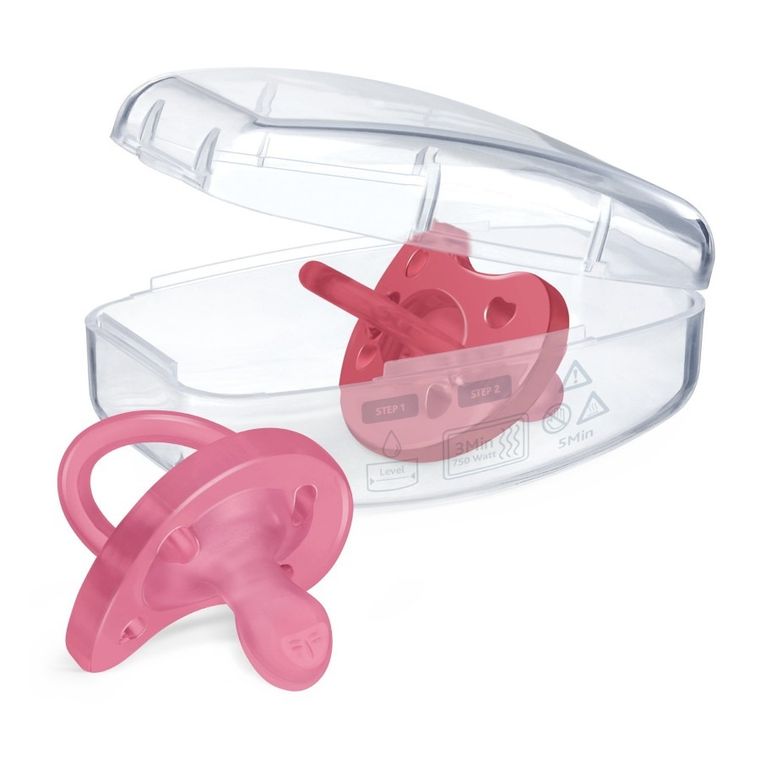 Chicco, PhysioForma Soft, smoczek uspokajający, silikonowy, różowy, 16-36m, 2 szt.
