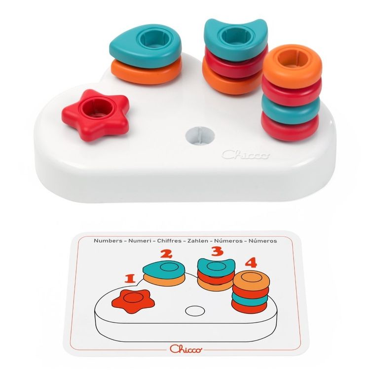 Chicco, Smart2Play, Kolorowe Pinezki, układanka, chmurka