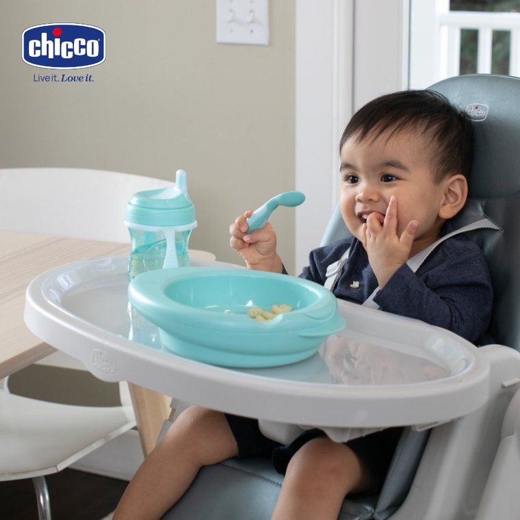 Chicco, talerz podgrzewany, turkusowy, 6m+