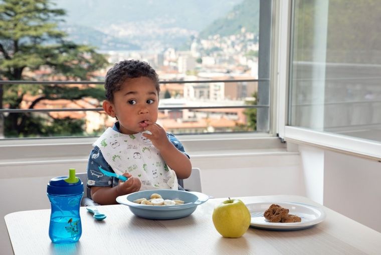 Chicco, zestaw 2 talerzy, niebieski, 12m+