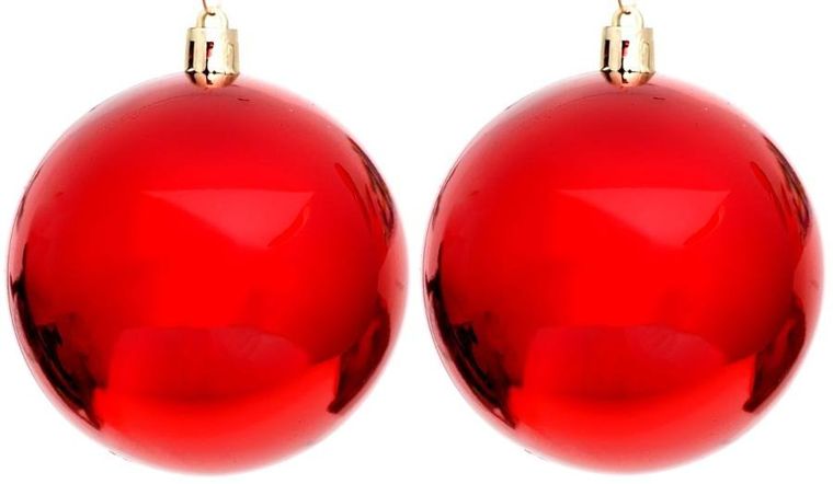 Christmas Decoration, bombka dekoracyjna, plastikowa, czerwony, 60 mm, 12 szt.