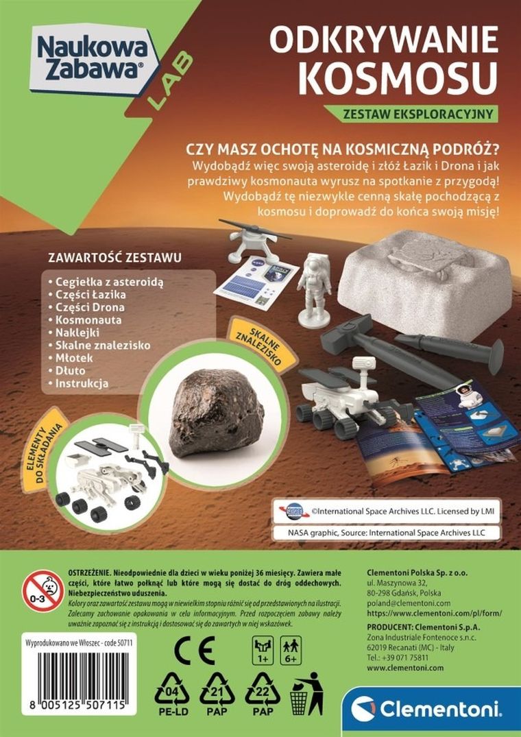 Clementoni, Naukowa Zabawa, Odkrywanie kosmosu, zestaw edukacyjny