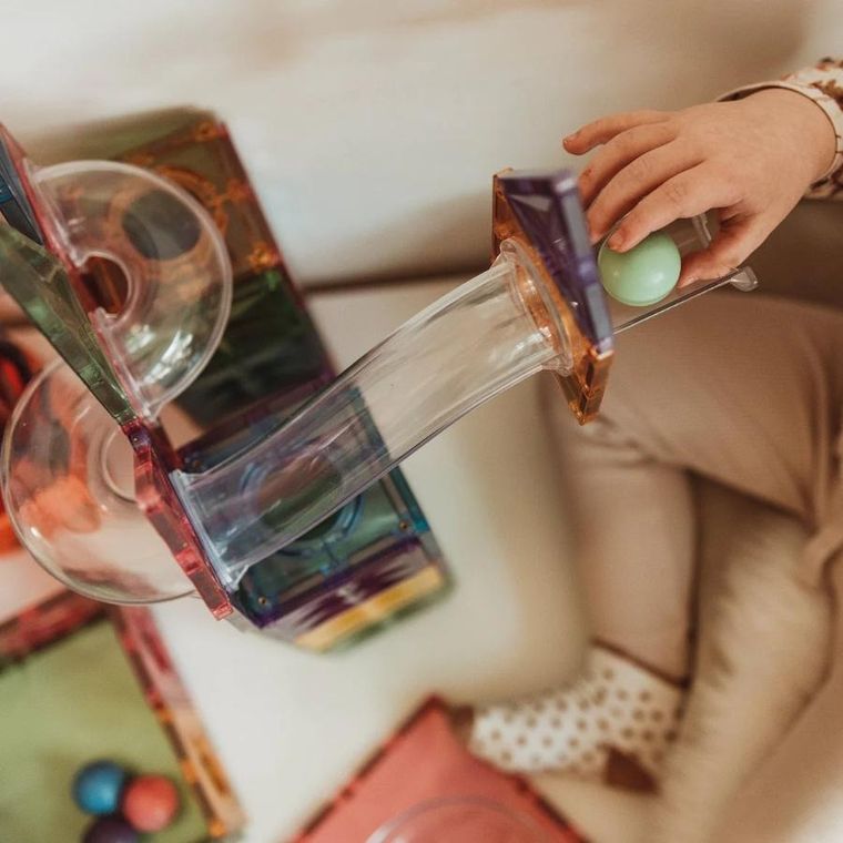 Cleverclixx, Ball Run Compact Pack Intense, klocki magnetyczne, 60 elementów