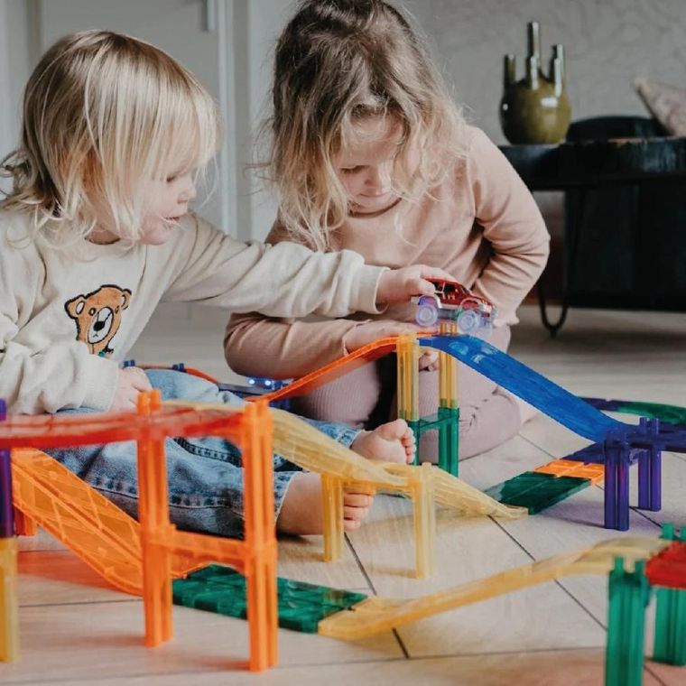 Cleverclixx, Race Track Intense, klocki magnetyczne, 65 elementów