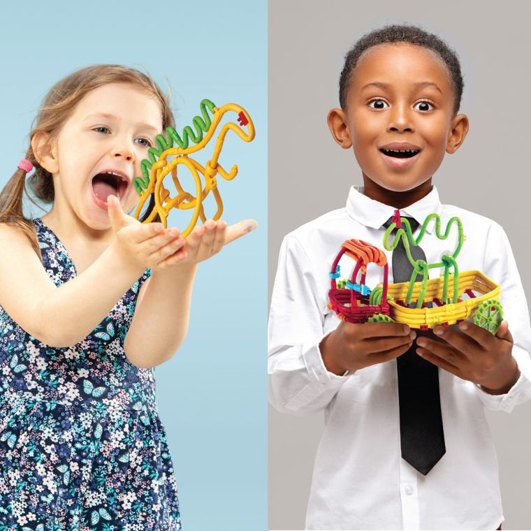 Clics, Spaghetteez, miękkie patyczki konstrukcyjne, 70 elementów