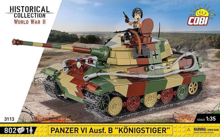 Cobi, Historical Collection WWII, Niemiecki czołg ciężki Panzer VI Ausf. B Königstiger Tygrys Królewski, 1:35, klocki, 802 elementy