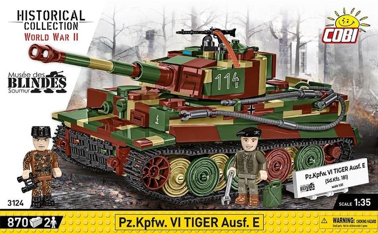 Cobi, Historical Collection WWII, Pz.Kpfw. VI Tiger Ausf. E, klocki, 870 elementów
