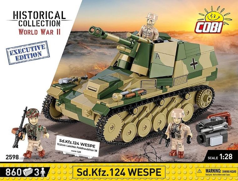 Cobi, Historical Collection WWII, SD.KFZ.124 Wespe, klocki, 860 elementów