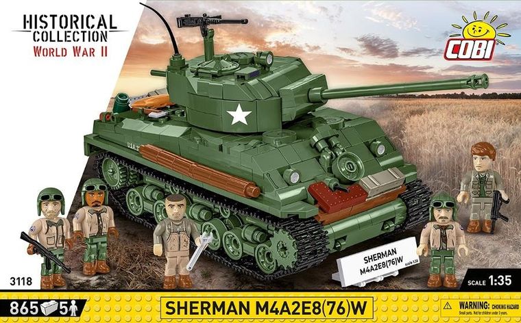 Cobi, Historical Collection WWII, Sherman M4A2E8, klocki, 865 elementów