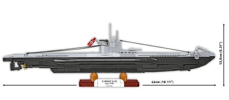 Cobi, Historical Collection, WWII, U-Boot U-52, klocki, 1:444, 474 elementów