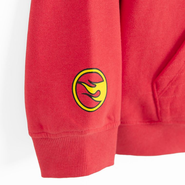 Cool Club, Bluza chłopięca z kapturem, rozpinana, czerwona, Hot Wheels