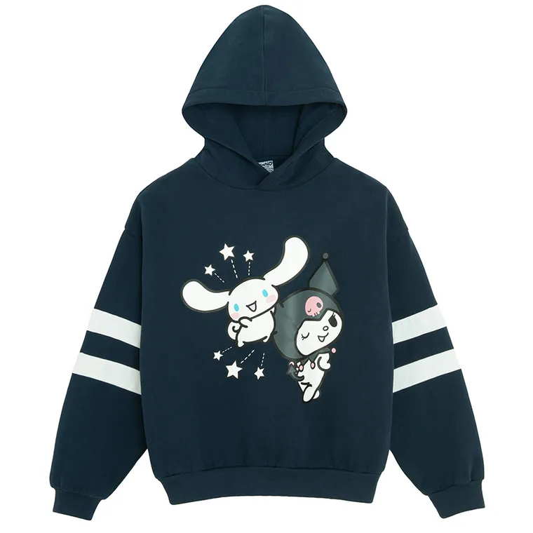 Cool Club, Bluza dziewczęca z kapturem, ocieplana, granatowa, Hello Kitty and Friends