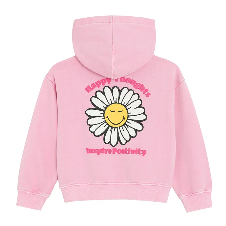Cool Club, Bluza dziewczęca z kapturem, rozpinana, różowa, SmileyWorld