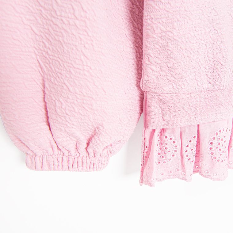 Cool Club, Bluzka dziewczęca z długim rękawem, różowa,