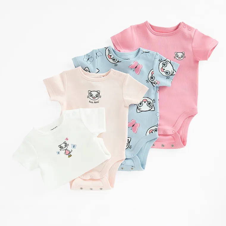 Cool Club, Body dziewczęce z krótkim rękawem, mix, Kicia Kocia, zestaw, 4 szt.