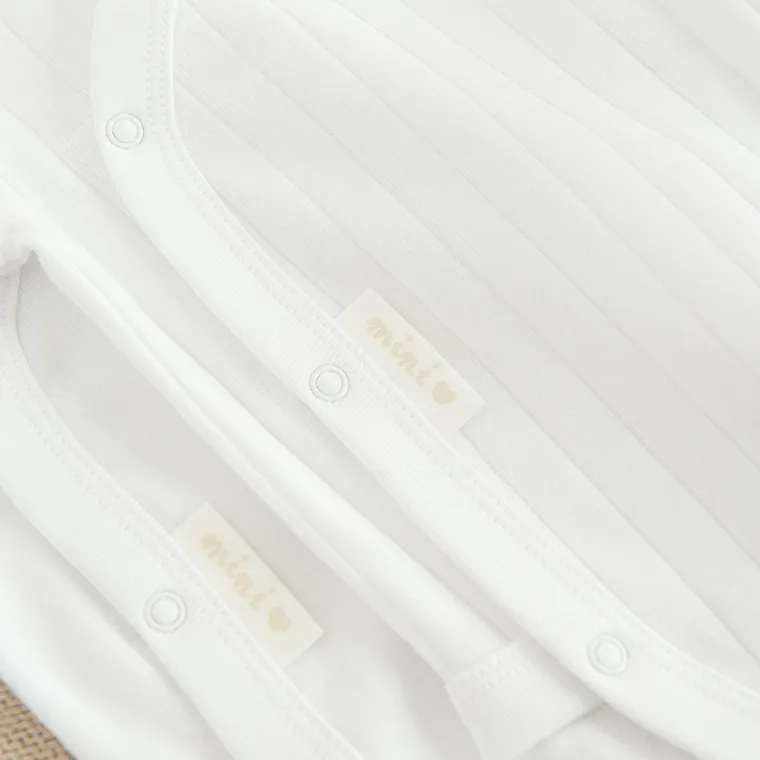 Cool Club, Body niemowlęce z długim rękawem, bawełna organiczna, białe, zestaw, 2 szt.