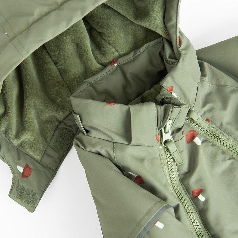 Cool Club, Kombinezon chłopięcy z kapturem, ocieplany, zielony