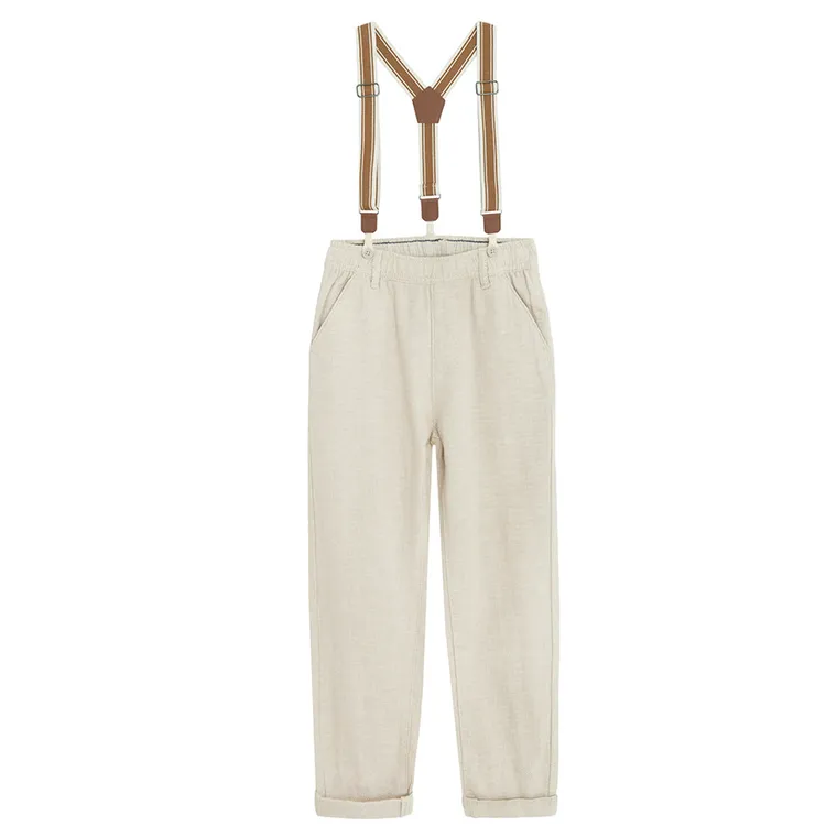 Cool Club, Komplet chłopięcy, Koszula z krótkim rękawem, Spodnie materiałowe, Szelki, mix