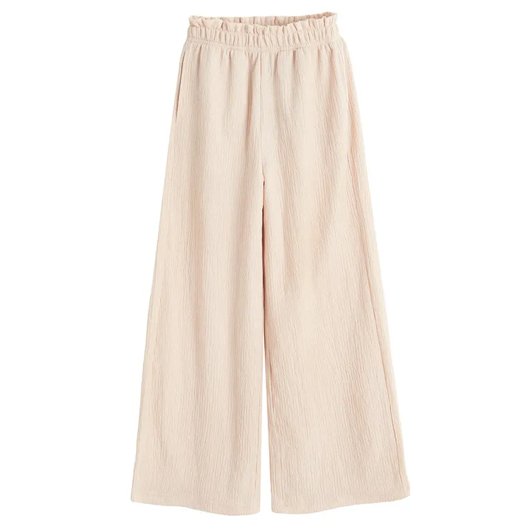 Cool Club, Komplet dziewczęcy, Bluzka bez rękawów, Spodnie materiałowe, wide, beżowy