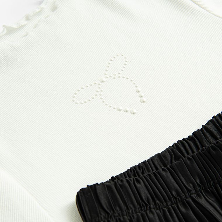 Cool Club, Komplet dziewczęcy, Bluzka z krótkim rękawem, Spodnie materiałowe, culotte, mix