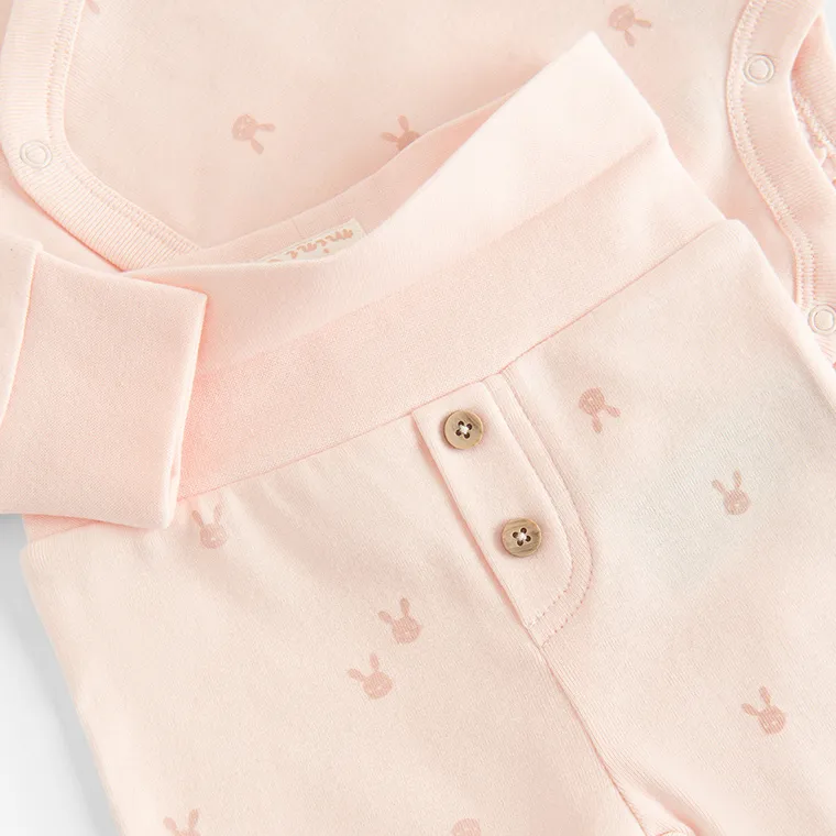 Cool Club, Komplet dziewczęcy, Body z długim rękawem, Półśpiochy, różowy