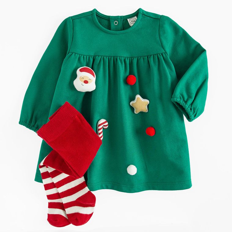 Cool Club, Komplet dziewczęcy, Sukienka z długim rękawem, Rajstopy, mix