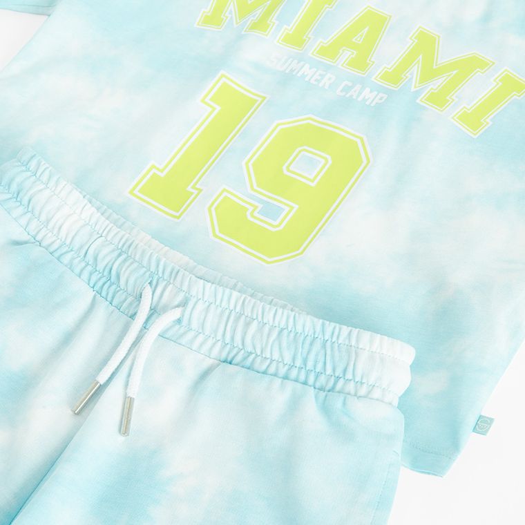 Cool Club, Komplet dziewczęcy, T-shirt, crop top, Szorty, niebieski