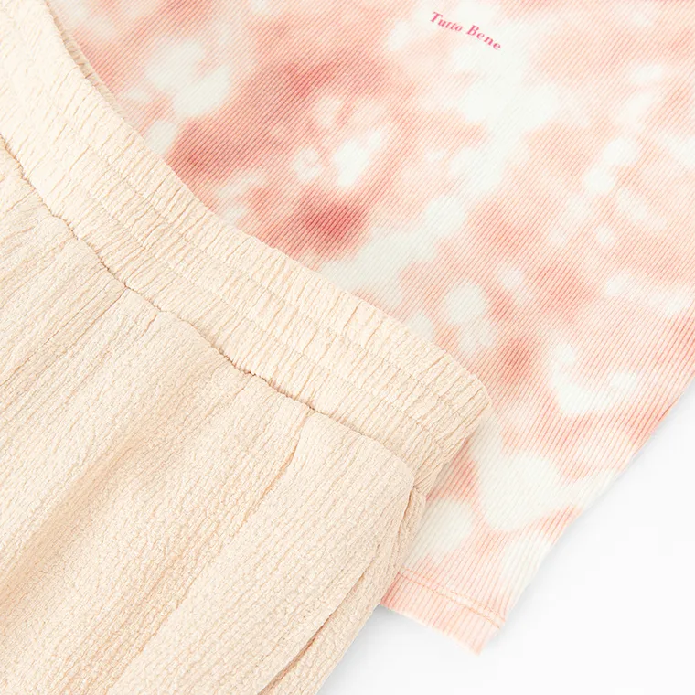 Cool Club, Komplet dziewczęcy, Top, prążkowany, Spodnie materiałowe, mix