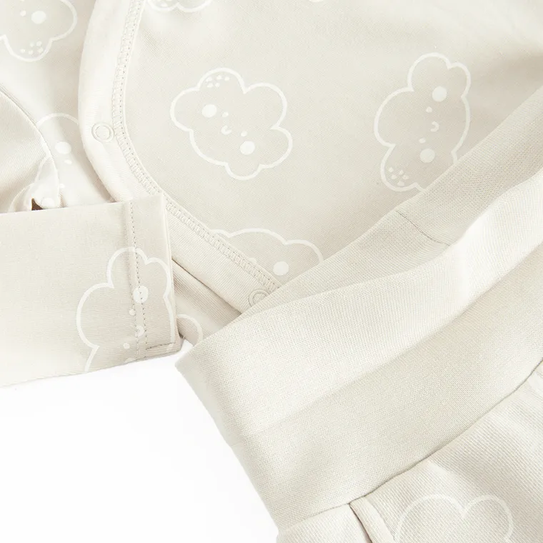 Cool Club, Komplet niemowlęcy, Body z długim rękawem, Półśpiochy, beżowy