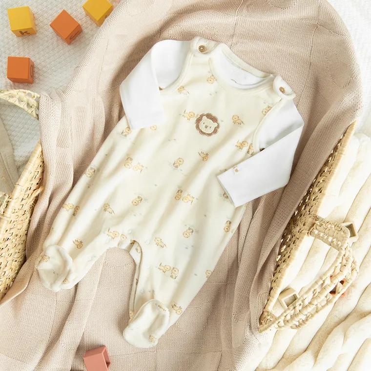 Cool Club, Komplet niemowlęcy, Body z długim rękawem, Śpiochy, welurowe, mix