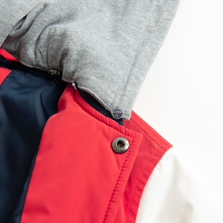 Cool Club, Kurtka bejsbolówka chłopięca z kapturem, czerwona