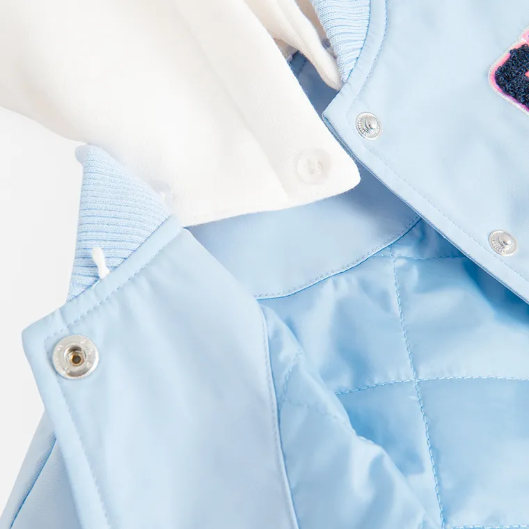 Cool Club, Kurtka bejsbolówka dziewczęca z kapturem, niebieska, Lilo i Stitch