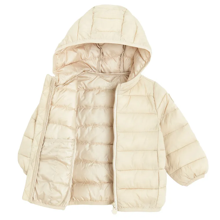 Cool Club, Kurtka chłopięca z kapturem, beżowa