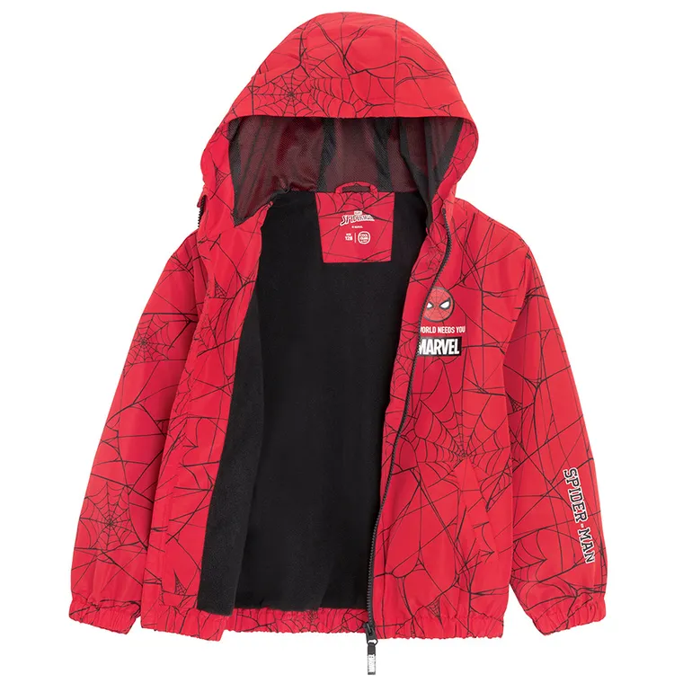 Cool Club, Kurtka chłopięca z kapturem, czerwona, Spider-Man