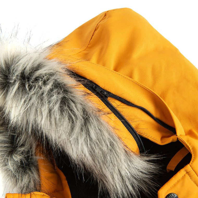 Cool Club, Kurtka chłopięca z kapturem, ocieplana, musztardowa