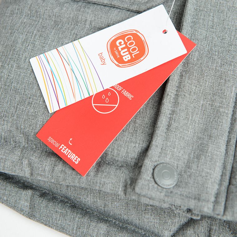 Cool Club, Kurtka chłopięca z kapturem, ocieplana, szaro-brązowa