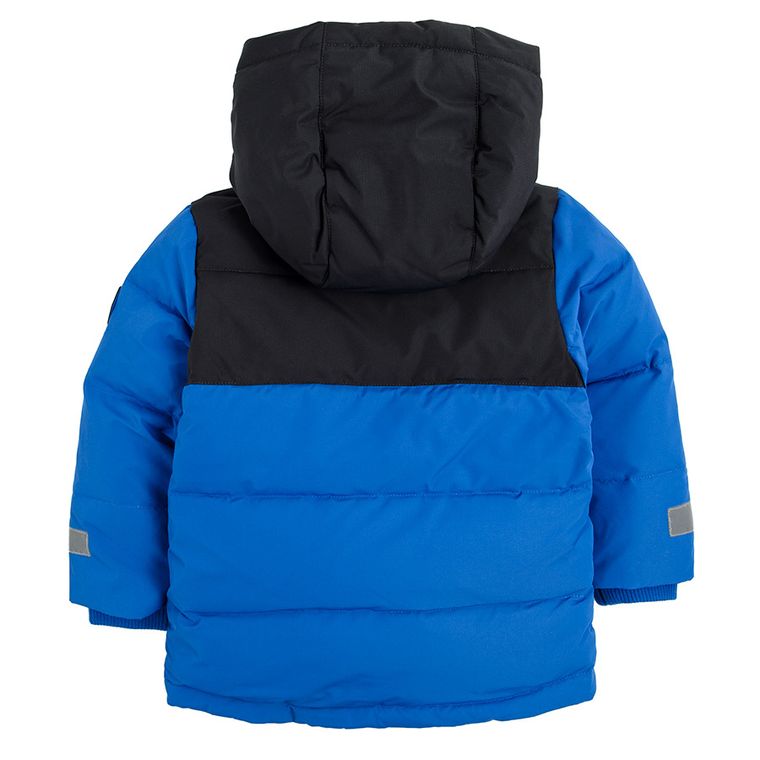 Cool Club, Kurtka chłopięca z kapturem, puchowa, niebieska