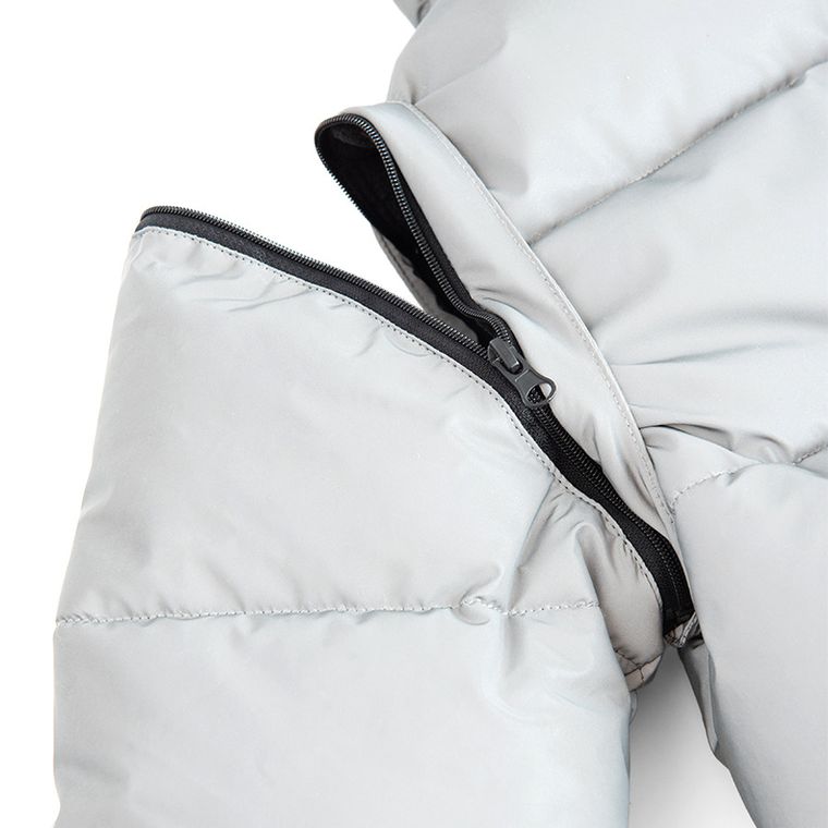 Cool Club, Odblaskowa kurtka chłopięca z kapturem, 2w1, ocieplana, srebrna