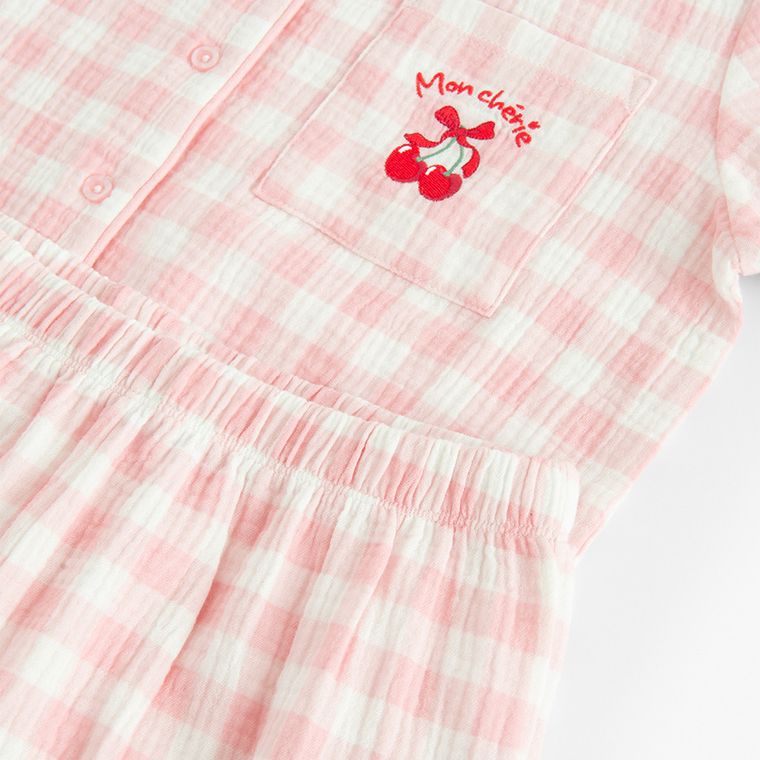 Cool Club, Piżama dziewczęca, muślinowa, biało-różowa