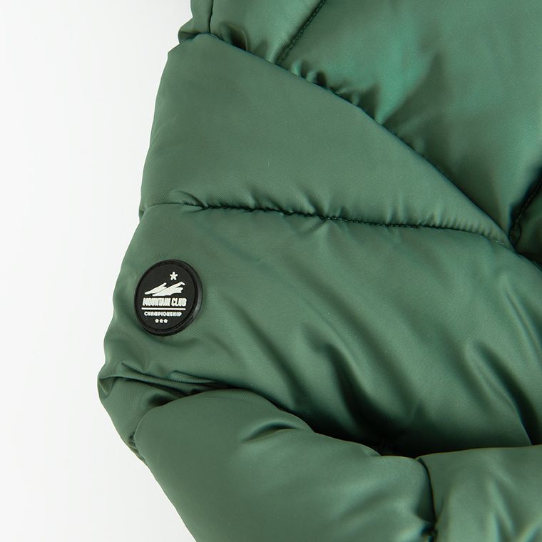 Cool Club, Płaszcz chłopięcy z kapturem, ocieplany, zielony