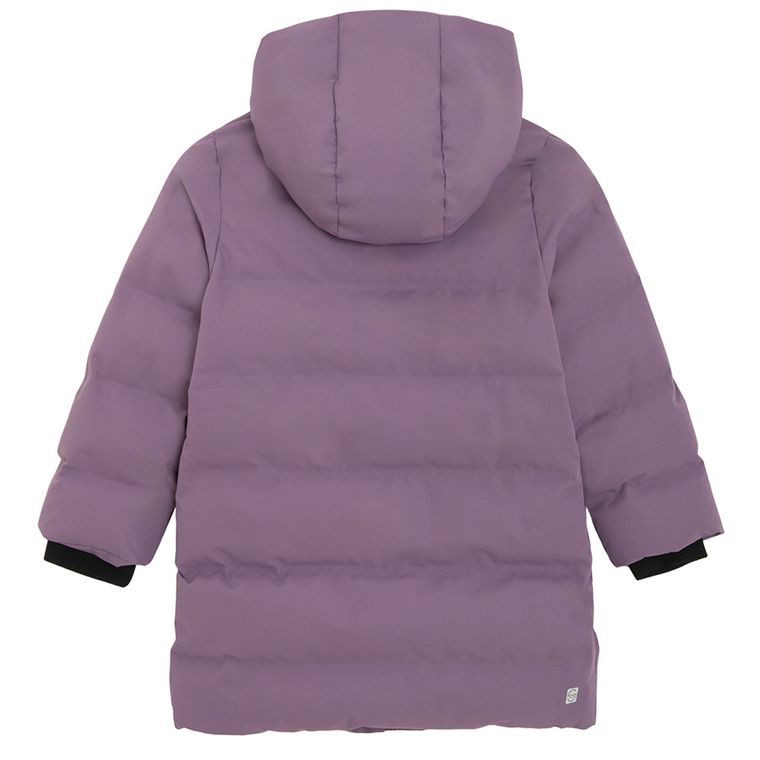 Cool Club, Płaszcz dziewczęcy z kapturem, ocieplany, fioletowy
