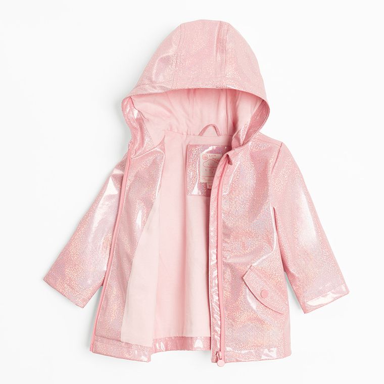 Cool Club, Płaszcz przeciwdeszczowy dziewczęcy z kapturem, różowy